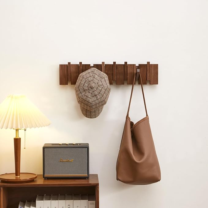 Wood Coat Rack Wall Mount, Coat Hooks Hanger Wall Mounted, Heavy Duty Wall Coat - Image 4