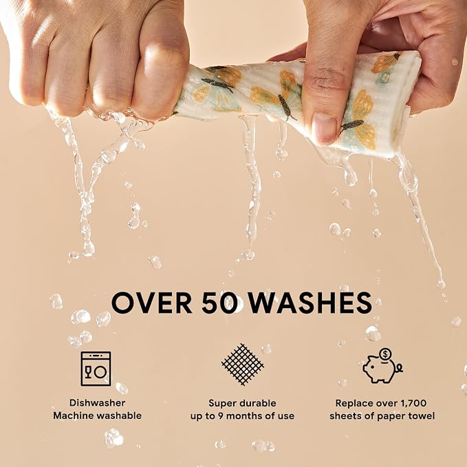 RECYCO Swedish Dishcloths for Kitchen | 5 Pack Gingham Flutter Washable Dish - Image 5