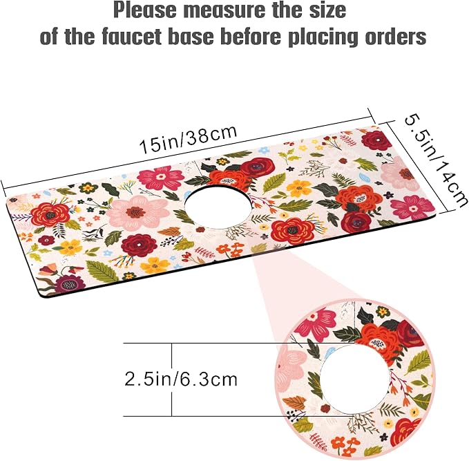 Sink Faucet Absorbing Mat, 2 Pack Drying Mat Around Faucet Sink Splash Guard - Image 2