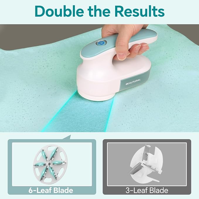 BEAUTURAL Fabric Shaver and Lint Remover, Portable Sweater Defuzzer | 2 Speeds - Image 2