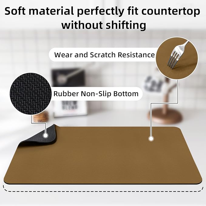 LOPNUR Large Dish Drying Mat for Kitchen Counter, Quick-Drying & Heat-Resistant - Image 5