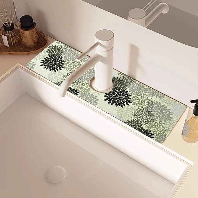 Sink Faucet Absorbing Mat, 2 Pack Drying Mat Around Faucet Sink Splash Guard - Image 2