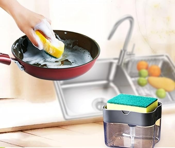 Countertop Kitchen Dish Soap Dispenser and Sponge Holder.Sink Dish Washing Soap - Image 2