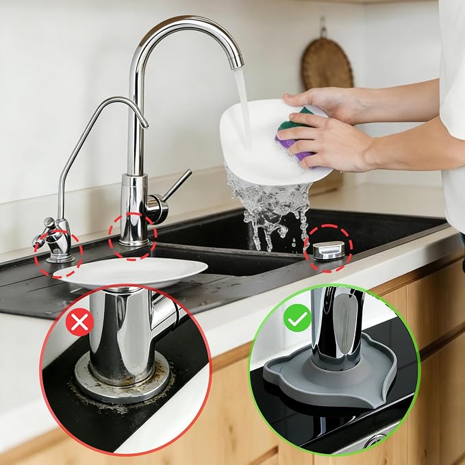 Compact Silicone Kitchen Sink Faucet Splash Proof Mat, Tap Water Diversion - Image 6