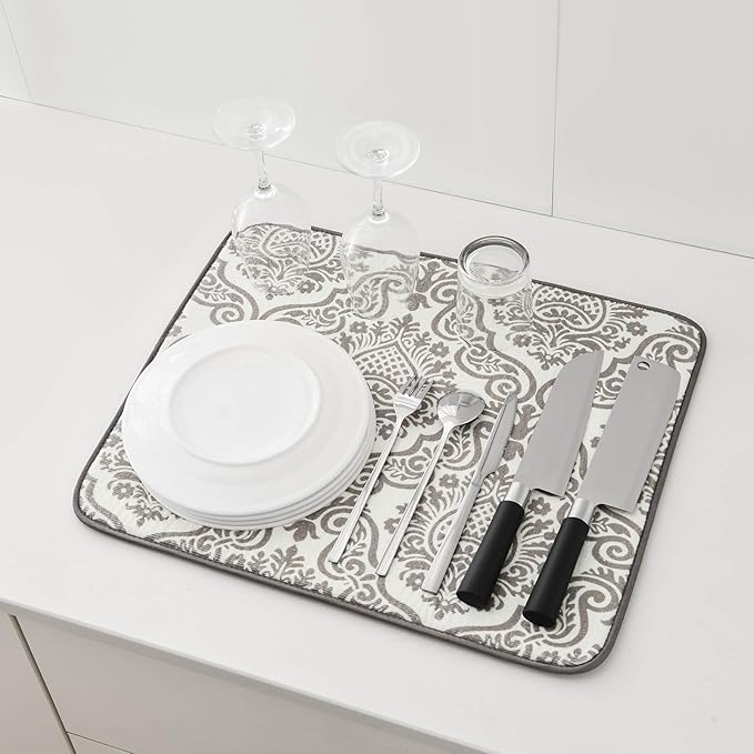 Subekyu Dish Drying Mats for Kitchen, Ultra Absorbent Microfiber Drying Mat - Image 5
