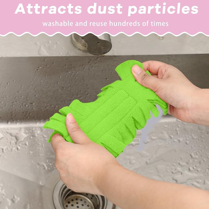 Zubebe 12 Pcs Reusable Duster Refills Fleece, Candy Color | Soft Polyester - Image 5