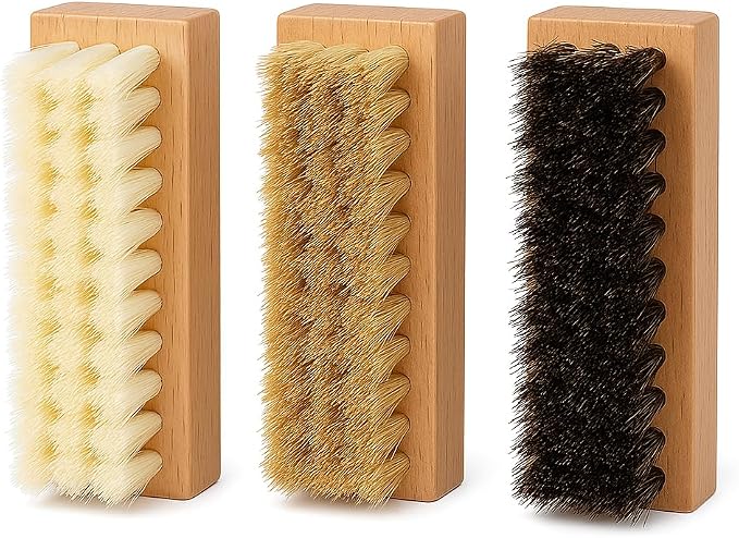 3 Small Shoe Brushes, Shoes Cleaning Brush Kit, Suede Shoe Cleaner, Boot White - Image 9