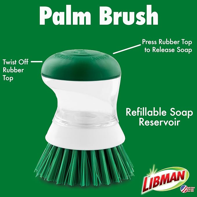 Libman Palm Brush, Soap Reservior, 6 Pack - Image 2