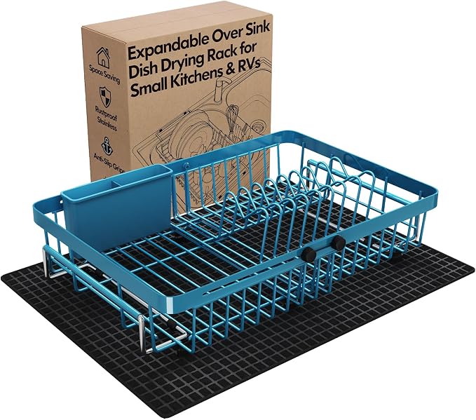 Blue Dish Drying Rack Over The Sink by MAJALiS