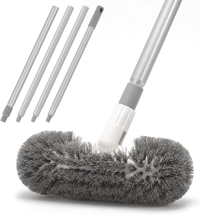 Hoklnuse Deck Brush with 51" Long Handle 360° Cylindrical Scrub Cleaner Tool by HOKLNUSE