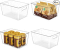 YIHONG Clear Plastic Storage Organizer Bins, 4 Pack Pantry Food Storage Bins by YIHONG