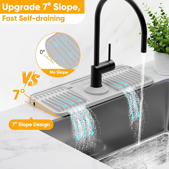 14.6 inch Faucet Mat for Kitchen Sink Splash GuardKitchen Sink Faucet Mat - Image 3