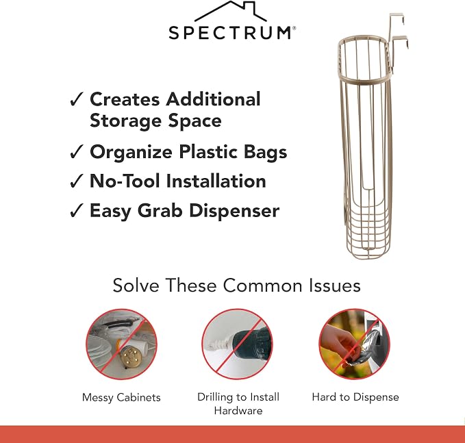 Spectrum Ashley Over The Cabinet Plastic Bag Holder - Image 3