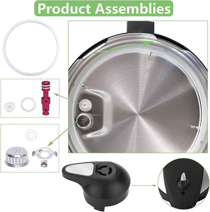 11 PCS Instant Pot Replacement Parts for Lux 8 QT, Instant Pot Accessories Include Sealing Ring, Steam Release Valve, Anti-Block Shield, Valve Sealing Ring, Float Valve and Gasket