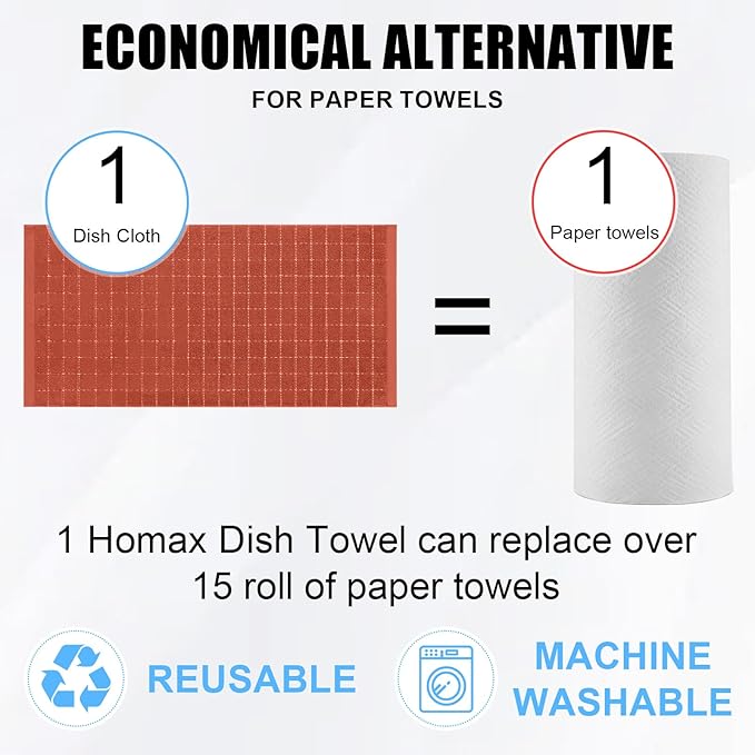 Homaxy 100% Cotton Terry Kitchen Towels, 4 Pack - Image 7