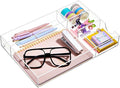 Briwooody Clear Acrylic Drawer Organizer, 5 Compartments, Large | 12.2 x 8.27 x by Briwooody