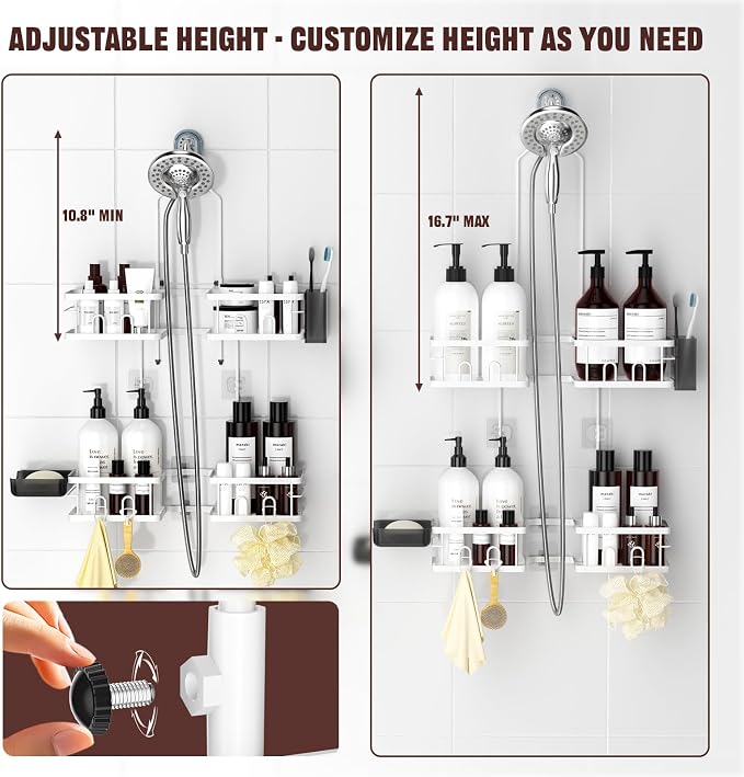 REINHARDT Adjustable Shower Caddy Hanging - Image 2