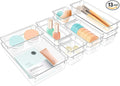 13 PCS Plastic Drawer Organizers Set, 4 Size Desk Drawer Organizer Trays | 4 by StorMiracle