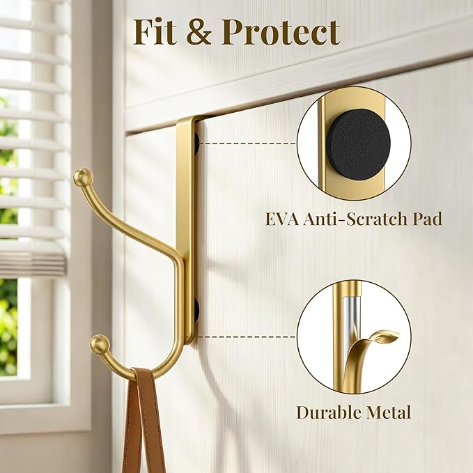 niffgaff Over Door Hook 2-Pack, Heavy Duty Door Hanger, Fits Interior Doors 1.4 - Image 4
