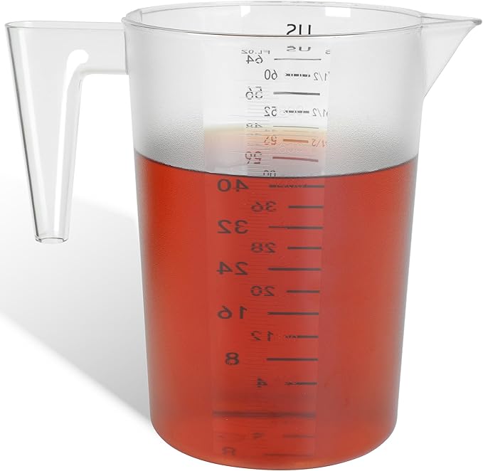 8 Cup/2-Quart Large Measuring Cups, Clear, Strong Food Grade Liquid Measure Pitcher, for Home Hobbies/Professional Kitchen