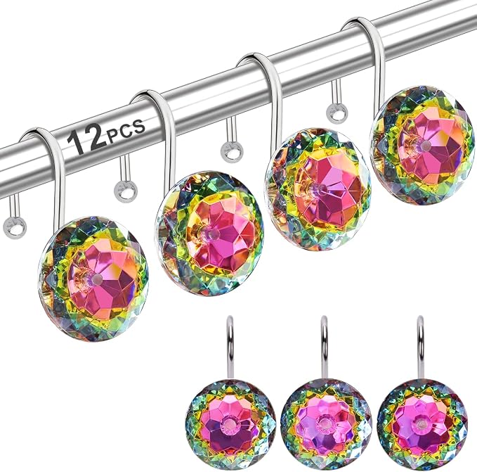12PCS Stainless Steel Shower Curtain Hooks Rings by Yapicoco