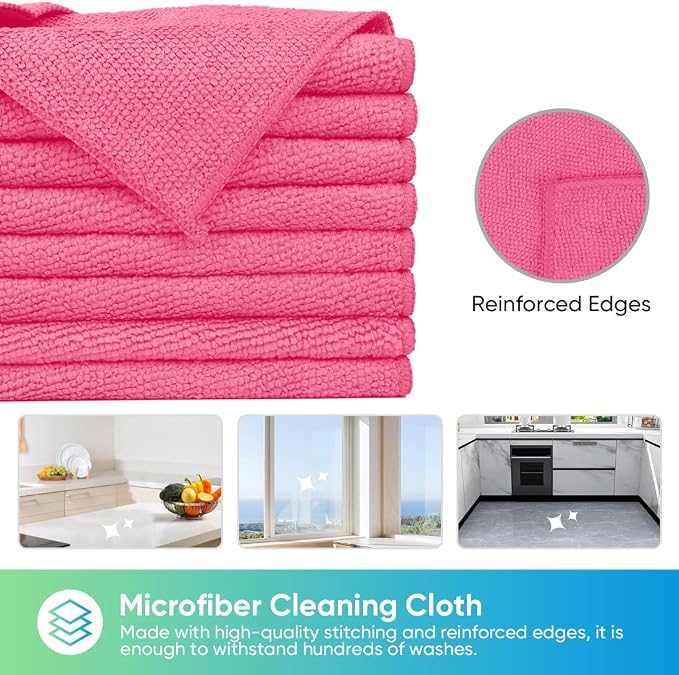 HOMEXCEL 24PK Microfiber Cleaning Cloth, Cleaning Rag - Image 3