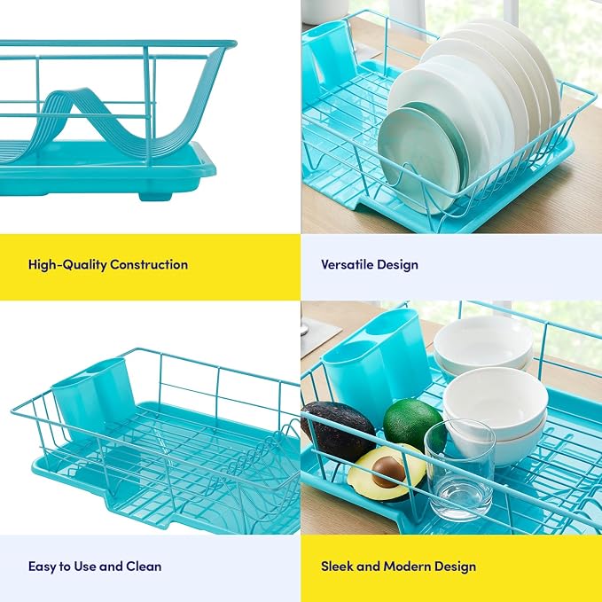 Space-Saving 3-Piece Dish Drainer Rack Set: Efficient Kitchen Organizer - Image 6