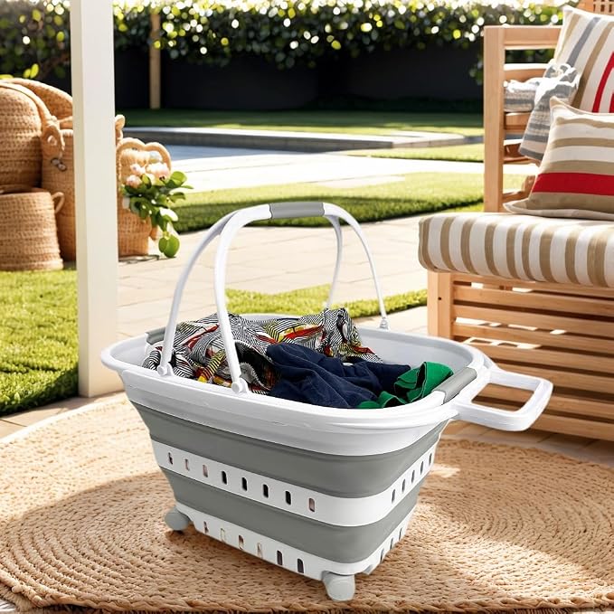 SAMMART 35L Collapsible Plastic Laundry Basket - Image 2