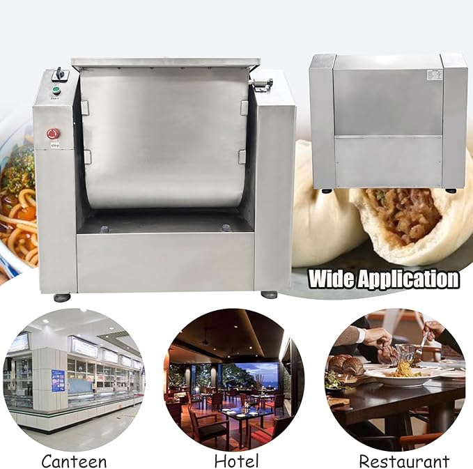 INTSUPERMAI 220V Commercial Dough Mixer Machine 50 KG Kneading Capacity 75L Electric Food Flour Mixer 4000W/5.36HP for Dough Mixing Kneading for Schools Bakeries Restaurants Pizzerias