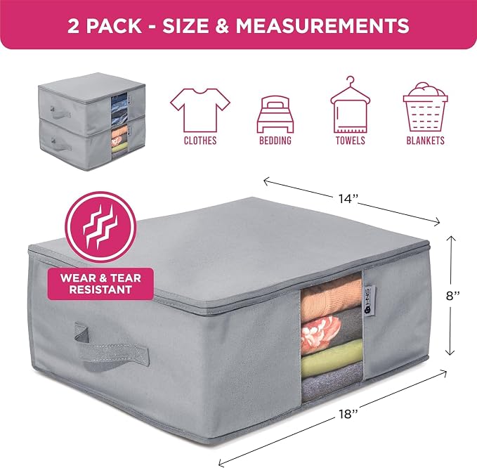 Cedar Clothes Storage Bag Organizer, Protects From Moths, Dirt & Dust, Underbed - Image 2