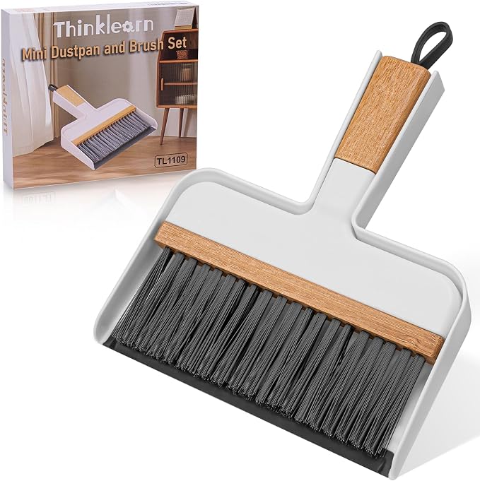 ThinkLearn Mini Dustpan and Brush Set, Bamboo Handle by THINKLEARN