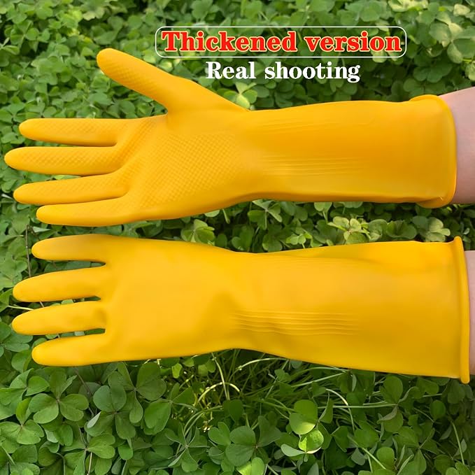 8 Pairs Reusable Household Cleaning Gloves, Rubber Kitchen Dishwashing Gloves - Image 2