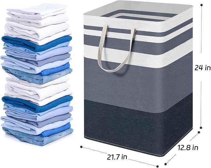 2 Pack Laundry Baskets 100L Extra Large, Waterproof Freestanding Collapsible - Image 2