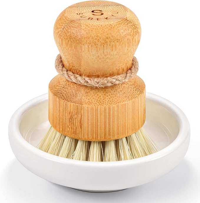 SUBEKYU Bamboo Dish Scrub Brush, Vegetable Brush, 1 Pack by SUBEKYU