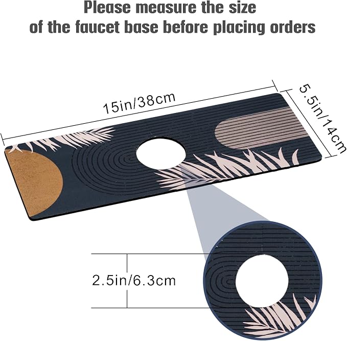 Sink Faucet Absorbing Mat, 2 Pack Drying Mat Around Faucet Sink Splash Guard - Image 2