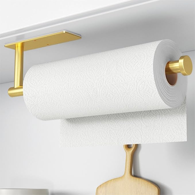 Paper Towel Holder, Self-Adhesive or Drilling， White, 1 Pack by niffgaff