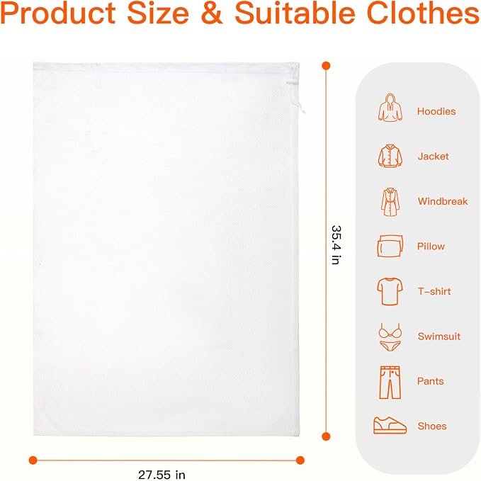 Extra Large Mesh Laundry Bag Heavy Duty Mesh Wash Bag - Image 6