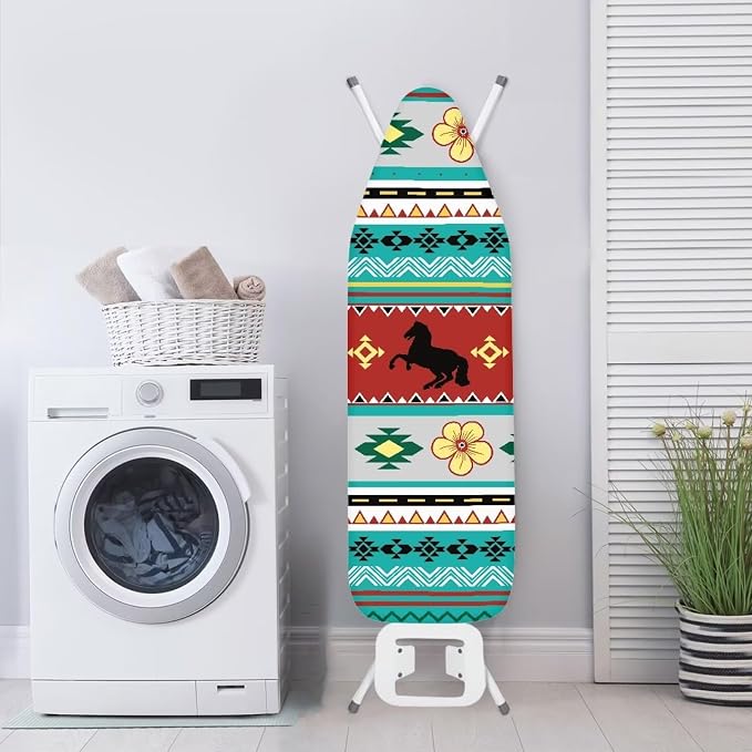 Ironing Board Cover and Pad Heat Reflective Durable Ironing Mat Aztec Horse - Image 4