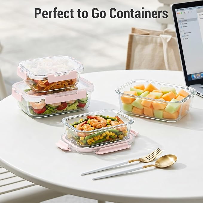 Dealusy 10 Sets 36 oz & 12 oz Glass Food Storage Containers - Image 7