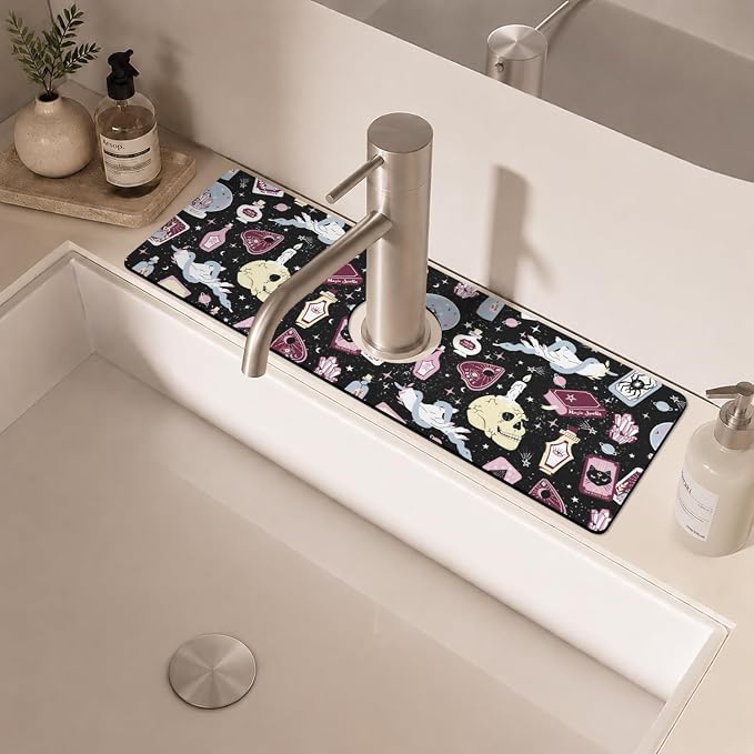 Halloween Kitchen Sink Splash Guard Faucet Mat, Farmhouse Sink Splash Guard - Image 6