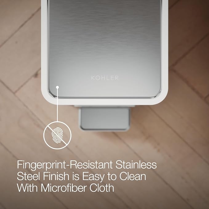 Kohler 20957-STW 2.5 Gallon Slim Step Trash Can, Bathroom Trash Can - Image 8
