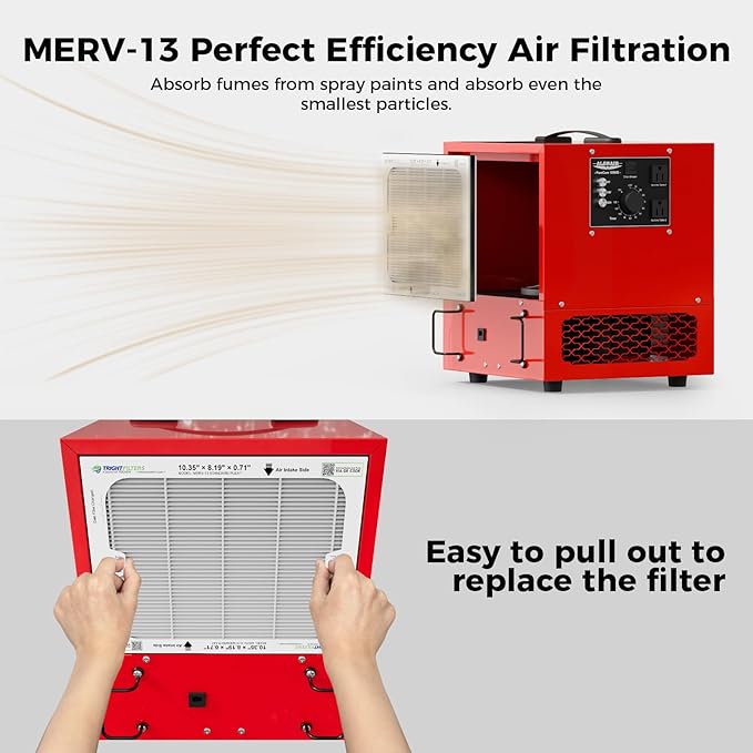 ALORAIR Portable Air Filtration System, 180° Air Intake (850/1050CFM) Tabletop Dust Collector for Woodworking with Strong Vortex Fan, Air Filter for Garage, Works Shop, Home, Purecare 1050