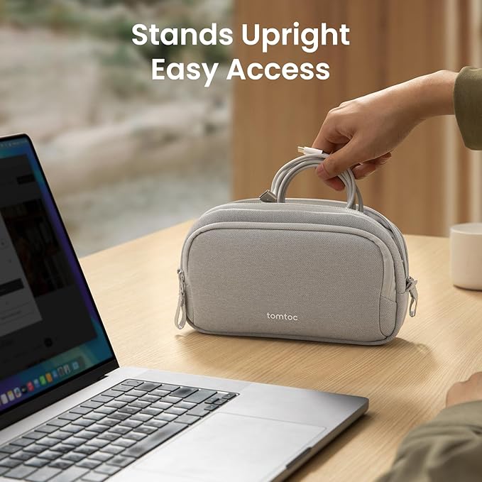 tomtoc Electronic Organizer Travel Case, Dual Compartment Tech Organization | - Image 3