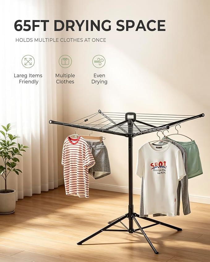 JS HANGER Rotary Clothes Drying Rack, 65 ft Outdoor Umbrella Drying Rack - Image 2