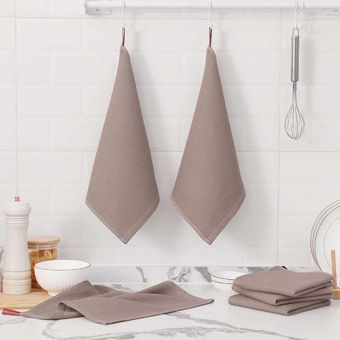 Homaxy 100% Cotton Waffle Weave Dish Cloths, 12 Pack - Image 7