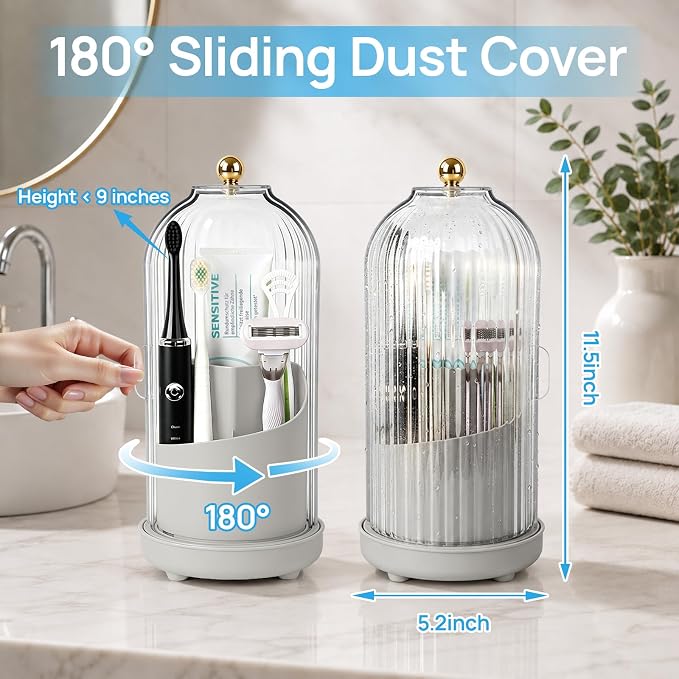 Toothbrush Holders with Cover Toothpaste Organizer - Image 3