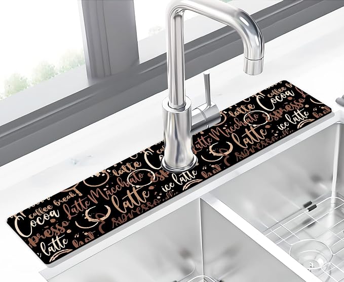 Kitchen Sink Splash Guard Faucet Mat Super Absorbent Fast Drying Mat Sink by THIDEAPE