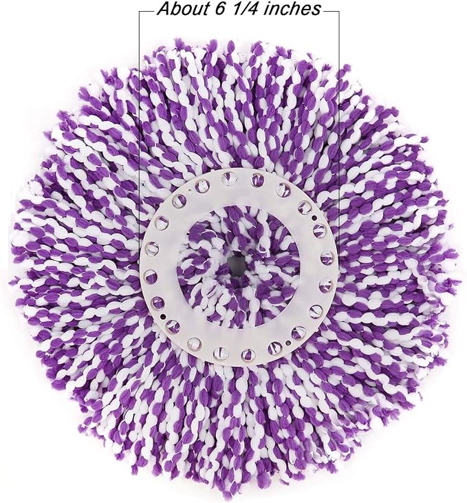 3 Pack Spin Mop Replacement Head, Round Shape Standard Size Microfiber Mop Head - Image 3