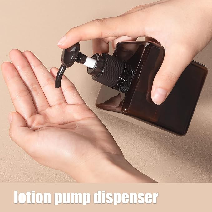 Plastic Pump Bottle Refillable Lotion Soap Dispenser 8.5oz Amber 2 Pack | Sturdy - Image 7