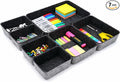 7pc Shallow Felt Desk Drawer Organizers Trays Charcoal Storage Bins by Welaxy